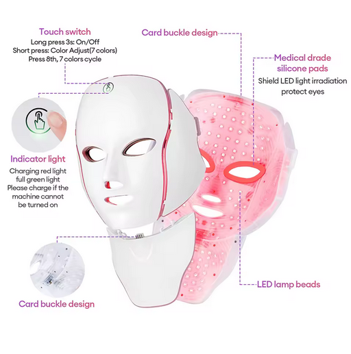Glovia 7-Color LED Face & Neck Therapy Mask