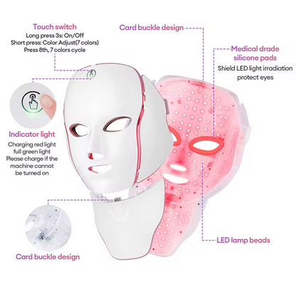Glovia 7-Color LED Face & Neck Therapy Mask